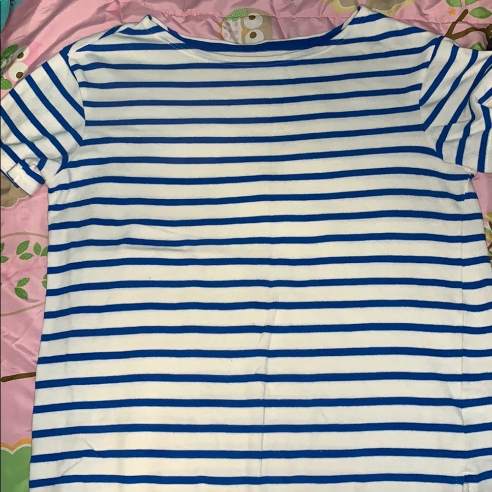 Short Sleeve, Blue Striped Shirt